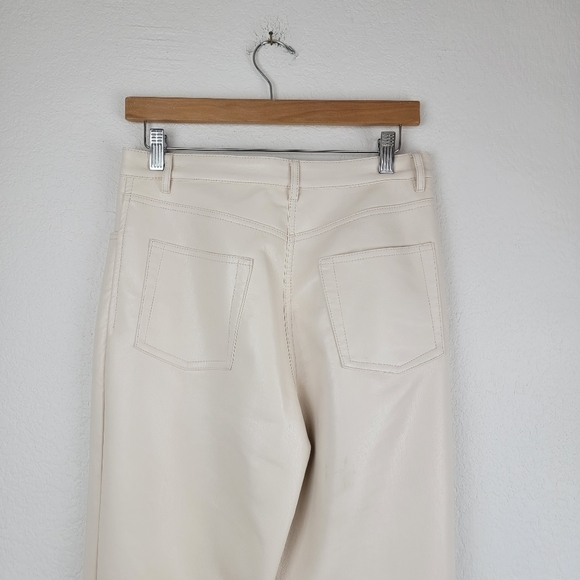 Aritzia Wilfred The Melina Super High-Rise Vegan Leather Pant White Cream 8 - Picture 7 of 16